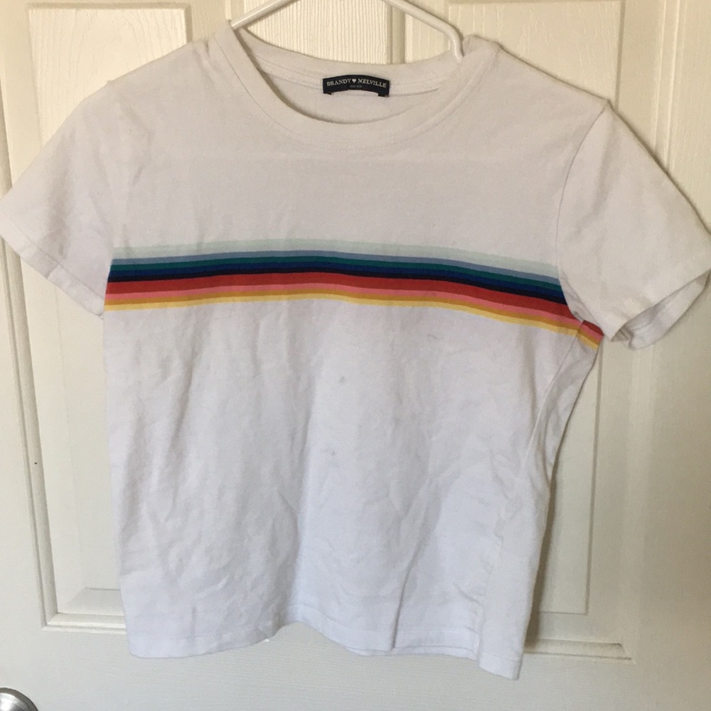 Brandy Melville rainbow stripe top